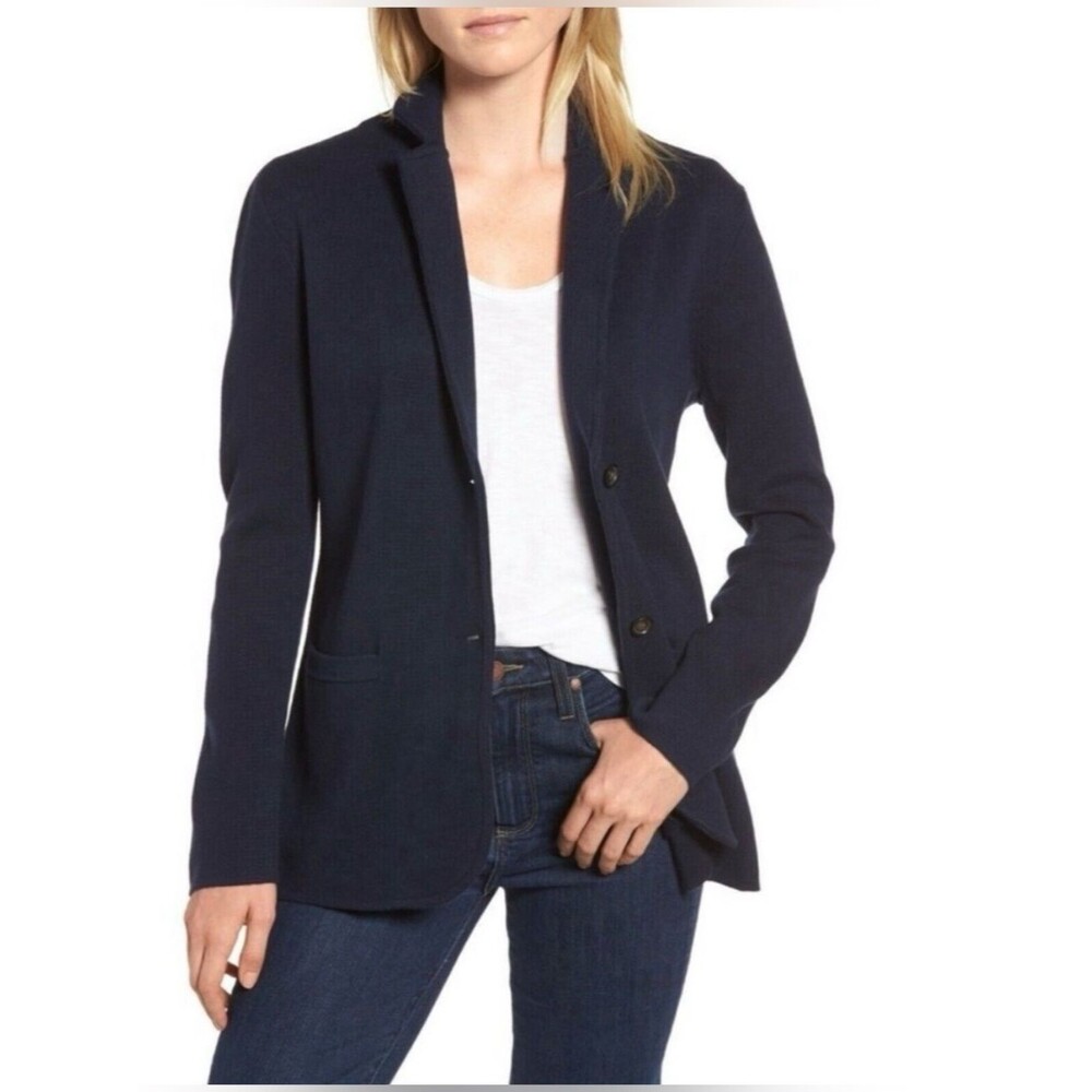 J. Crew  Sophie Sweater Blazer Black 100% cotton Knit size extra small